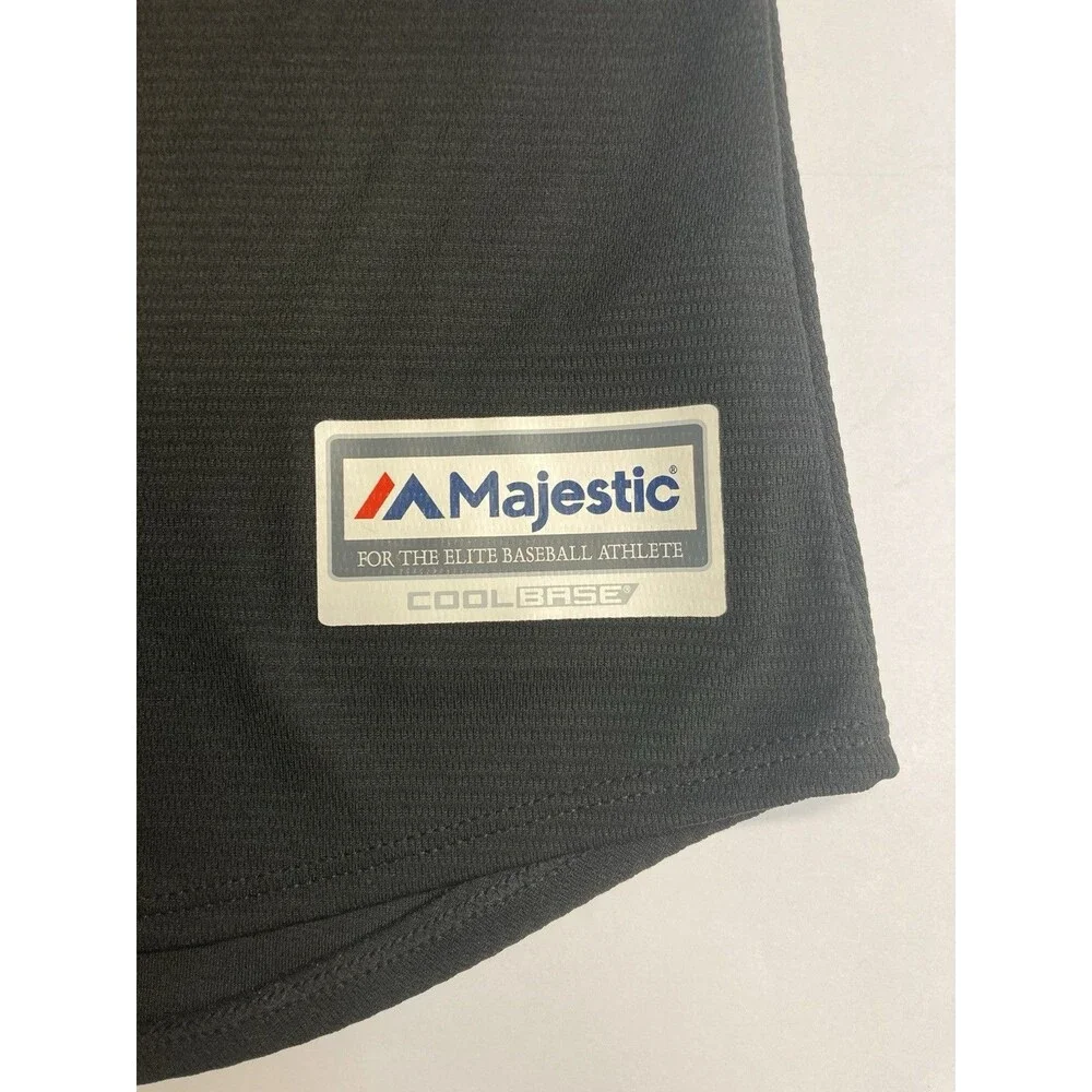 Majestic Cool Base IronPigs Button-Front Baseball Jersey Black/Gray/Orange L